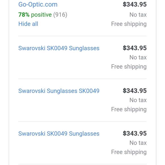 Swarvoski Cabaret butterfly sunglasses - Picture 8 of 8